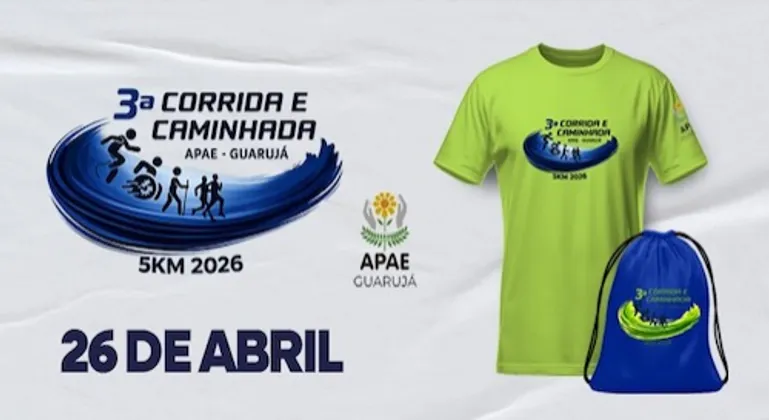 Imagem de divulgação da corrida III Corrida e Caminhada da APAE 5K Guaruja 20...