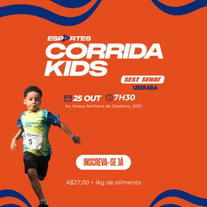 Imagem de divulgação da corrida 3ª Corrida Kids Sest Senat