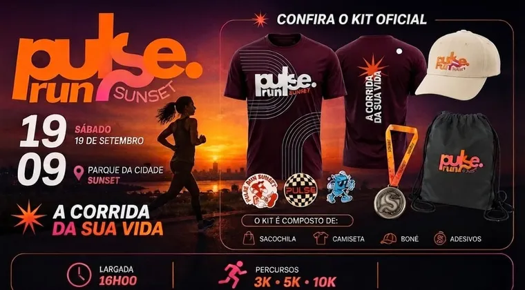 Imagem de divulgação da corrida Pulse Run Sunset