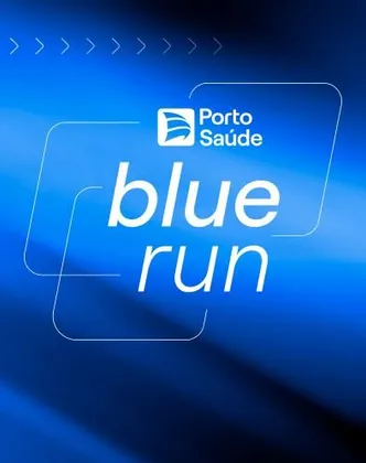 Imagem de divulgação da corrida Blue Run 2026 - Santos