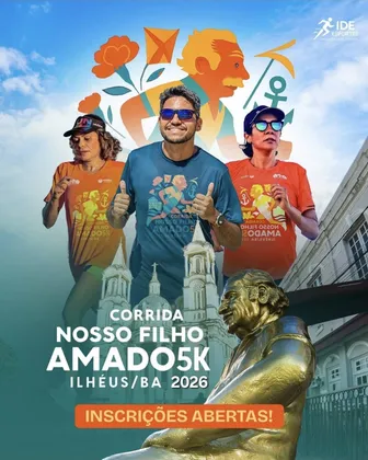 Imagem de divulgação da corrida Corrida Nosso Filho Amado 5K - Ilhéus-BA 2026