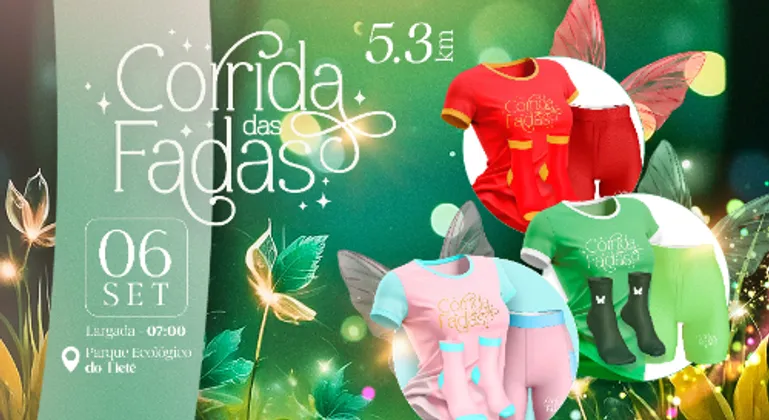 Imagem de divulgação da corrida 3° Corrida Fadas  - Parque Ecolôgico Do Tiête