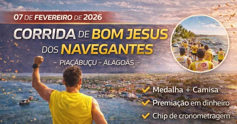 Imagem de divulgação da corrida Corrida de Bom Jesus dos Navegantes de Piaçabuçu