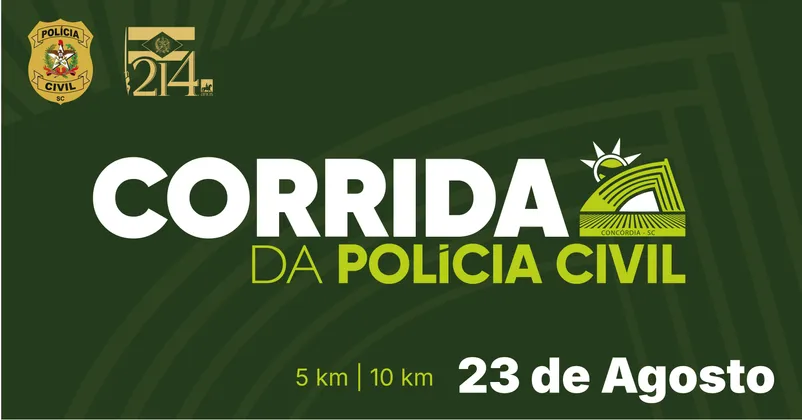 Imagem de divulgação da corrida Corrida da Polícia Civil