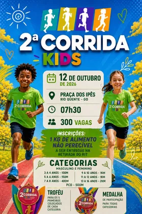 Imagem de divulgação da corrida 2ª Corrida Kids - Rio Quente