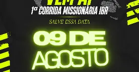 Imagem de divulgação da corrida 1ª Corrida (5km) Missionária IBR Castelo