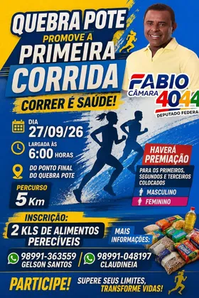 Imagem de divulgação da corrida Corrida Fabio Câmara