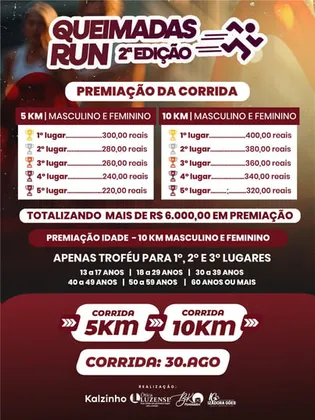 Imagem de divulgação da corrida Queimadas Run - 2° Edição