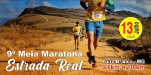 Imagem de divulgação da corrida 9º Meia Maratona Estrada Real 2025 E Prova De 10Km