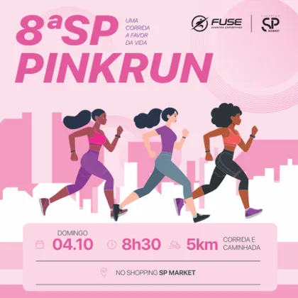 Imagem de divulgação da corrida 8ª Sp Pink Run