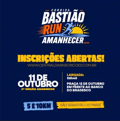 Imagem de divulgação da corrida Corrida BastiÃo Run 2026 -2º EdiÇÃo Amanhecer