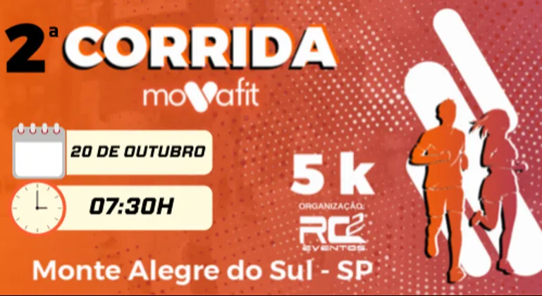 Imagem de divulgação da corrida 2 Corrida MOVAFIT