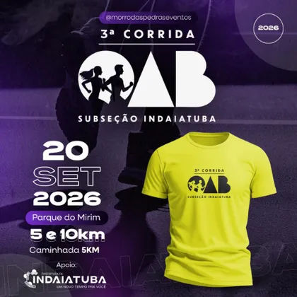 Imagem de divulgação da corrida 3ª Edição Corrida E Caminhada Oab Sp - Indaiatuba