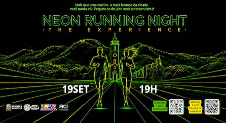 Imagem de divulgação da corrida Neon Running Night 2026