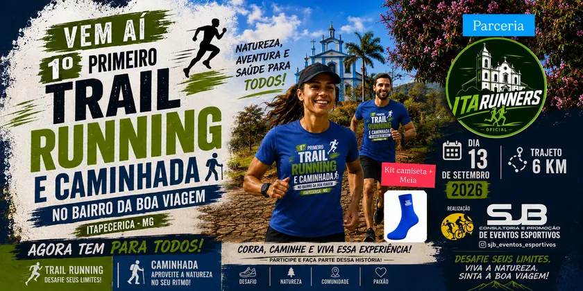 Imagem de divulgação da corrida 1º Trail Running E Caminhada