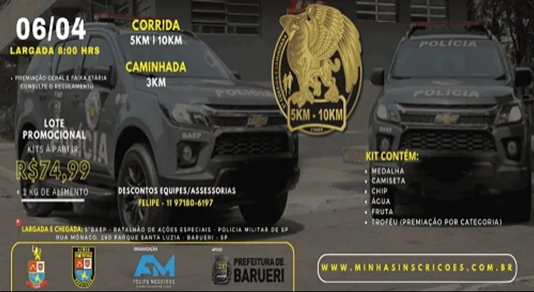 Imagem de divulgação da corrida 2 Corrida e Caminhada 5 BAEP