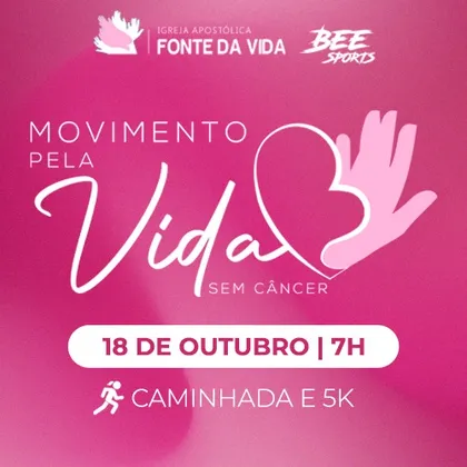 Imagem de divulgação da corrida Corrida Movimento Pela Vida Sem Câncer