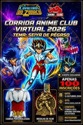 Imagem de divulgação da corrida Corrida Anime Club Virtual 2026