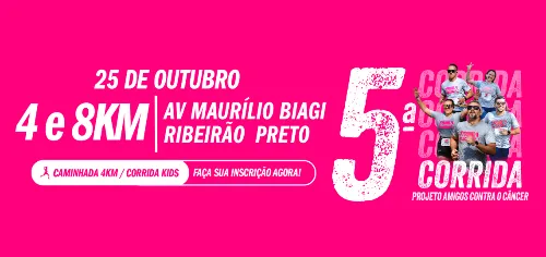 Imagem de divulgação da corrida 5ª Edição Da Corrida E Caminhada Do Projeto Amigos Contra O Câncer - Pacc