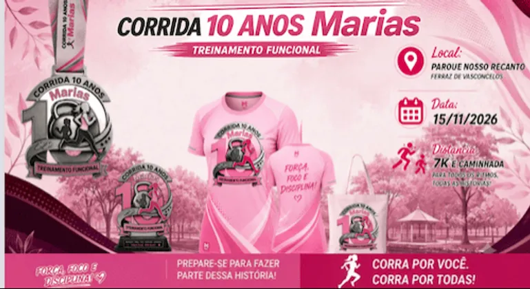Imagem de divulgação da corrida Corrida De 10 Anos Das Marias