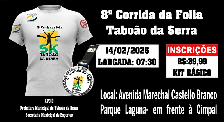 Imagem de divulgação da corrida 8º Corrida Da Folia De Taboão Da Serra