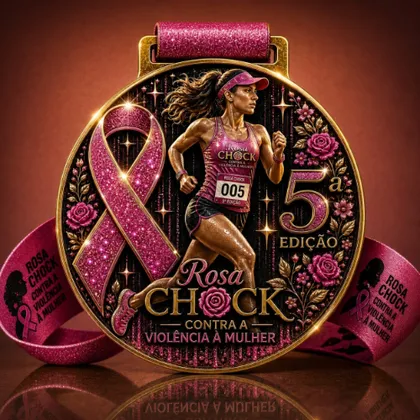 Imagem de divulgação da corrida Rosa Chock - Etapa Violência Contra a Mulher