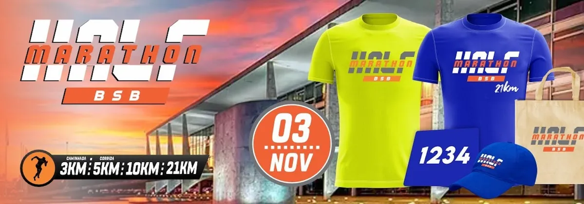 Imagem de divulgação da corrida Bsb Half Marathon 2024