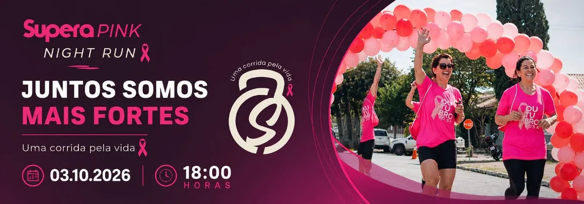 Imagem de divulgação da corrida Supera Pink Night Run