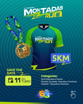 Imagem de divulgação da corrida 2ª Edição Montadas Run - Montadas Pb