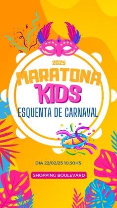 Imagem de divulgação da corrida Maratona Kids Boulevard - Esquenta Carnaval
