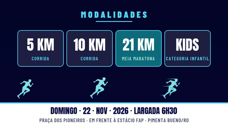 Imagem de divulgação da corrida 2ª Corrida de aniversário da cidade de Pimenta Bueno