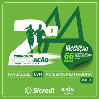 Imagem de divulgação da corrida Ii Corrida Da Cooperação Edição Itabuna 2025 - Sicredi Integração Bahia