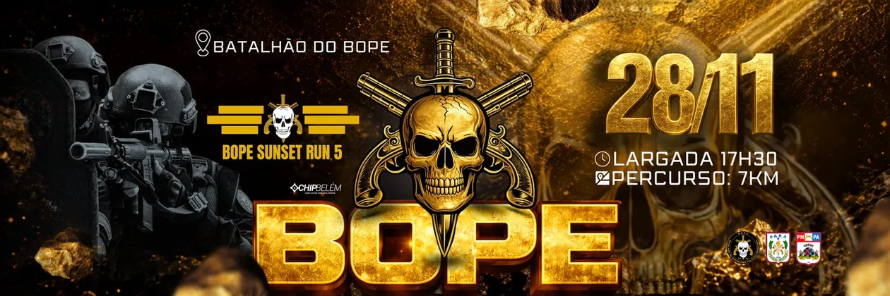 Imagem de divulgação da corrida Bope Sunset Run 5