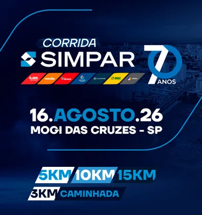 Imagem de divulgação da corrida Corrida Simpar 70 Anos