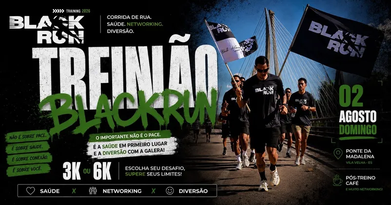 Imagem de divulgação da corrida Treinão BlackRun