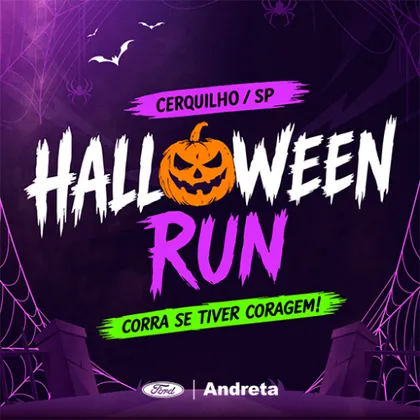 Imagem de divulgação da corrida Halloween Run Cerquilho 2026
