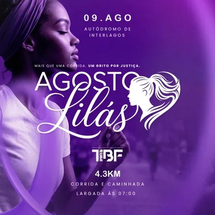 Imagem de divulgação da corrida 3ª Corrida Agosto Lilas Ao Combate A Violencia A Mulher- Etapa Autodromo Interlagos 2026