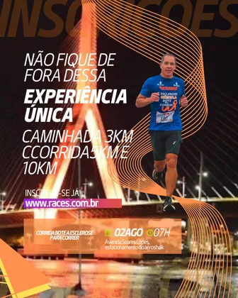 Imagem de divulgação da corrida 3° Corrida bote a Esclerose Múltipla para Correr