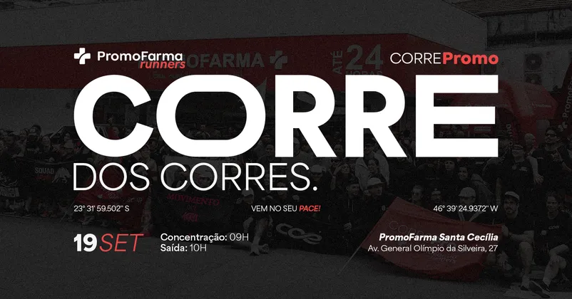 Imagem de divulgação da corrida Corre dos Corres | PromoFarma