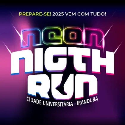 Imagem de divulgação da corrida Neon Night Run 2025