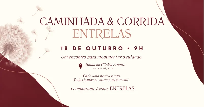 Imagem de divulgação da corrida Caminhada & Corrida Entrelas