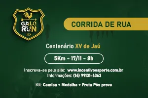 Imagem de divulgação da corrida Galo Run Especial 100 Anos Xv De Jaú