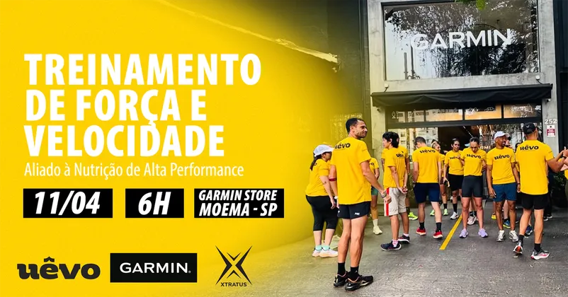 Imagem de divulgação da corrida Força, Velocidade e Nutrição de Alta Performance para Corrida e Triathlon
