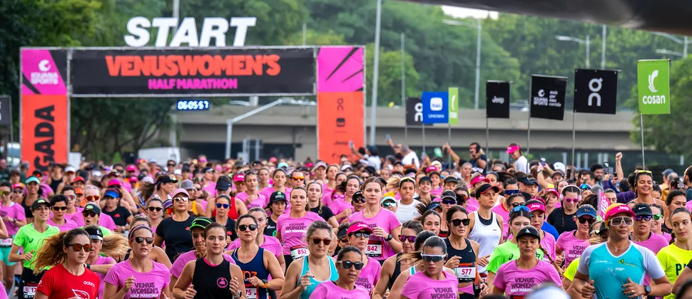 Imagem de divulgação da corrida Venus Women's Half Marathon 2026