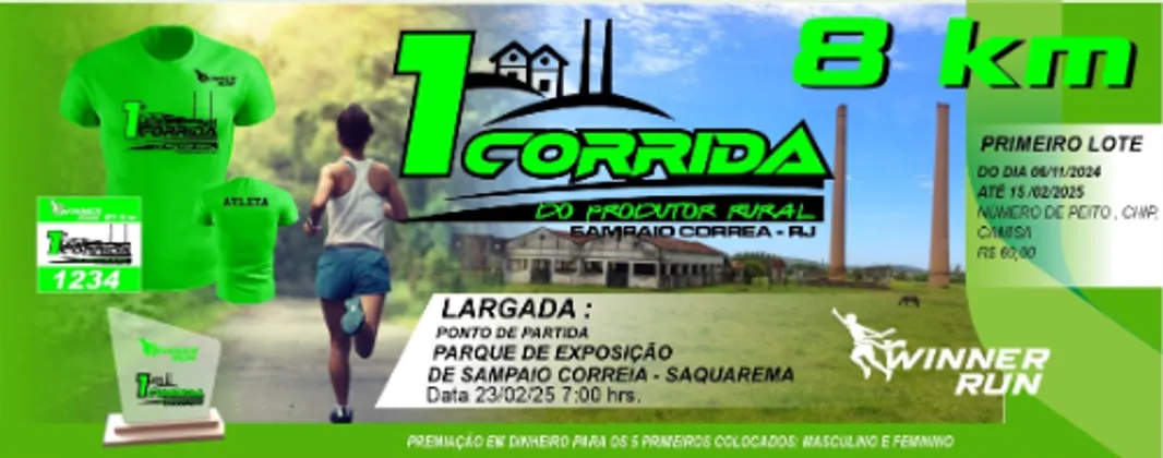 Imagem de divulgação da corrida PRIMEIRA Corrida do agricultor
