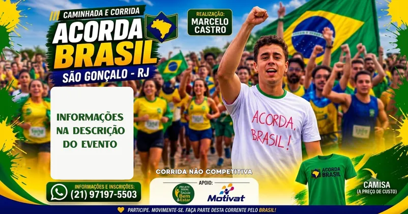 Imagem de divulgação da corrida Corrida E Caminhada Acorda Brasil - São Gonçalo
