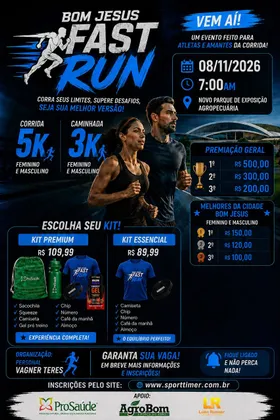 Imagem de divulgação da corrida Bom Jesus Fast Run