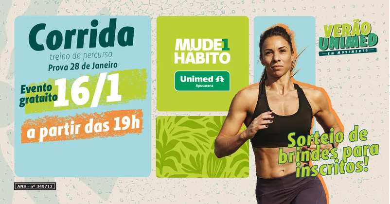 Imagem de divulgação da corrida #VerãoUnimed - Treino de Corrida - Apucarana