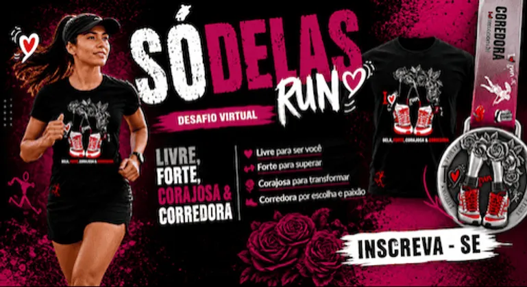 Imagem de divulgação da corrida Evento Virtual - Desafio So Delas