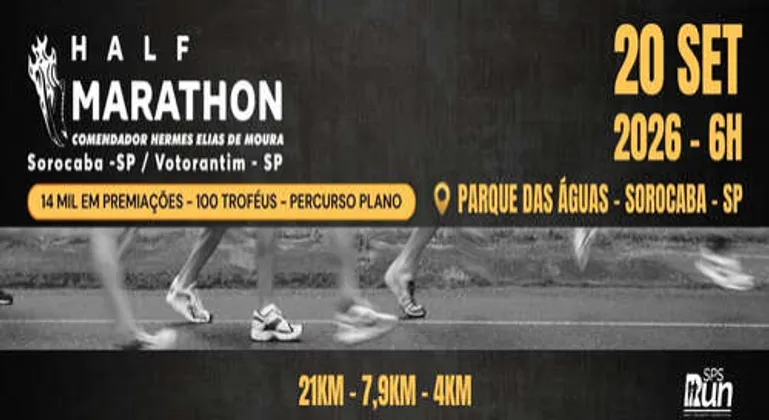 Imagem de divulgação da corrida Half Marathon Comendador Hermes Elias de Mour...